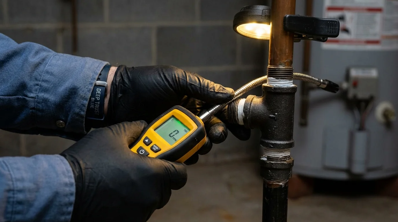 Gas leak detection with electronic sniffer by Johns Plumbing LLC in Lanham